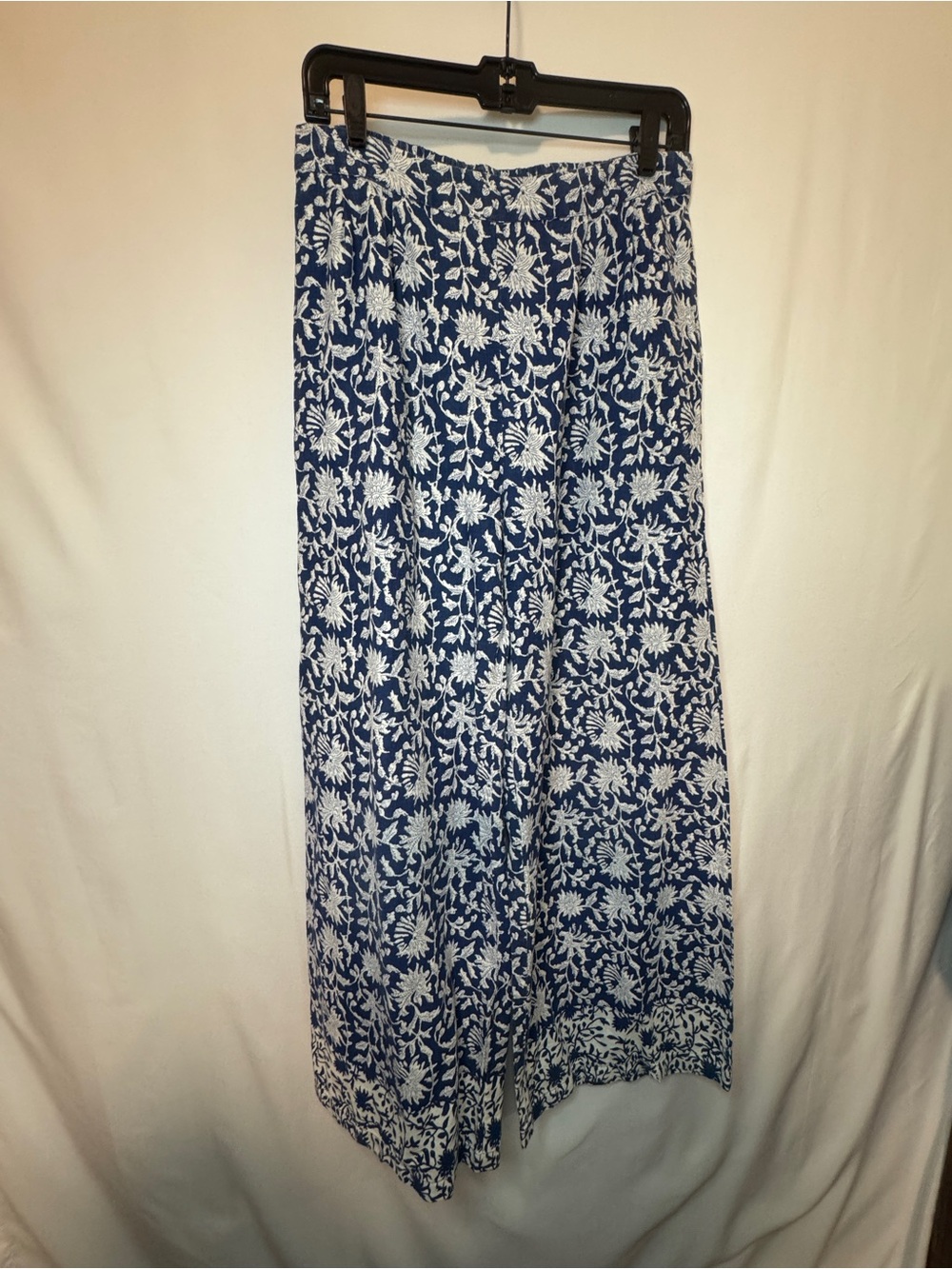 Cost Plus World Market Blue & White Floral wide leg pants